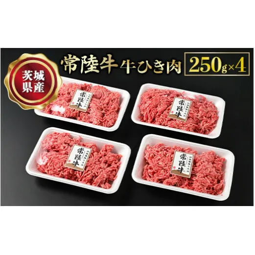 【常陸牛】牛ひき肉 250g×4 合計1kg 牛肉 お肉 挽肉 ひき肉 4パック ハンバーグ メンチカツ