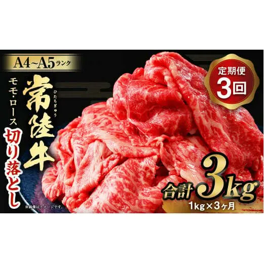 【定期便 3ヶ月】【常陸牛】切り落とし1kg