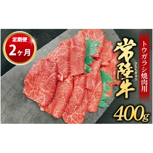 【定期便 2ヶ月】【希少部位】常陸牛トウガラシ焼肉用400g