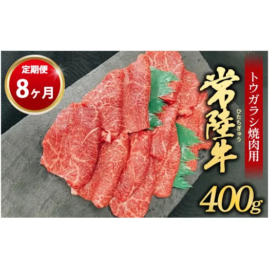 【定期便 8ヶ月】【希少部位】常陸牛トウガラシ焼肉用400g