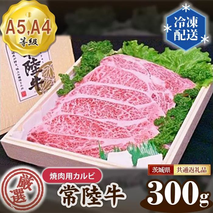 No.021 常陸牛 厳選！焼肉用カルビ300g（A5・A4等級）＜茨城県共通返礼品＞