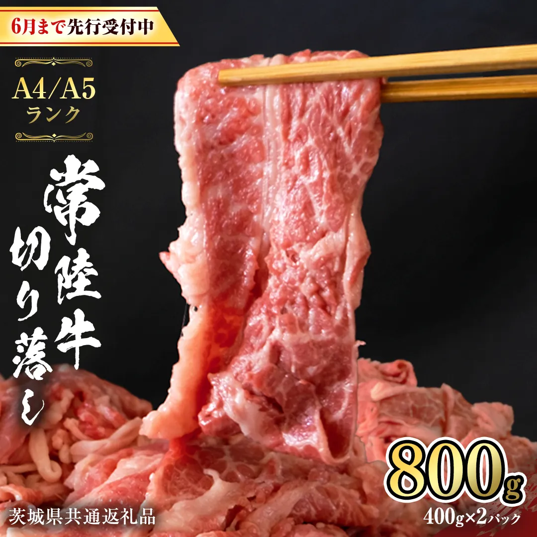 【 2025年8月配送 限定 】 常陸牛 切り落とし 合計 800g ( 400g × 2袋 ) 使いやすい 小分け パック A4 A5 ランク [6月まで先行受付] 茨城県共通返礼品 黒毛和牛 国産黒毛和牛 和牛 国産 牛肉 牛 お肉 肉 ひたち牛  [CD034sa]