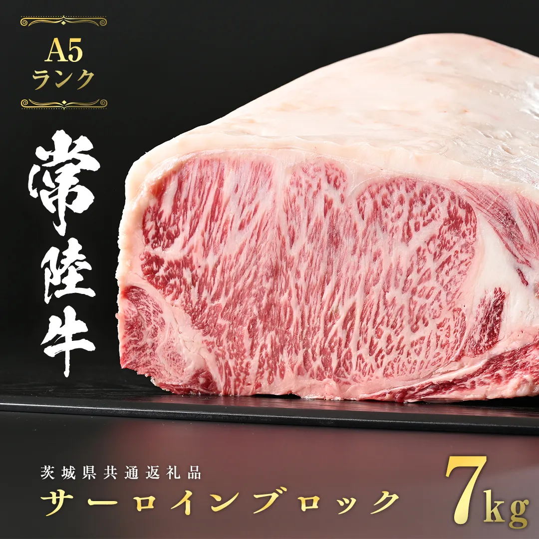 常陸牛 A5 等級 サーロイン ブロック 7kg ( 茨城県共通返礼品 )  ステーキ 黒毛和牛 国産黒毛和牛 和牛 国産 牛肉 牛 お肉 肉 ひたち牛 [CD045sa]