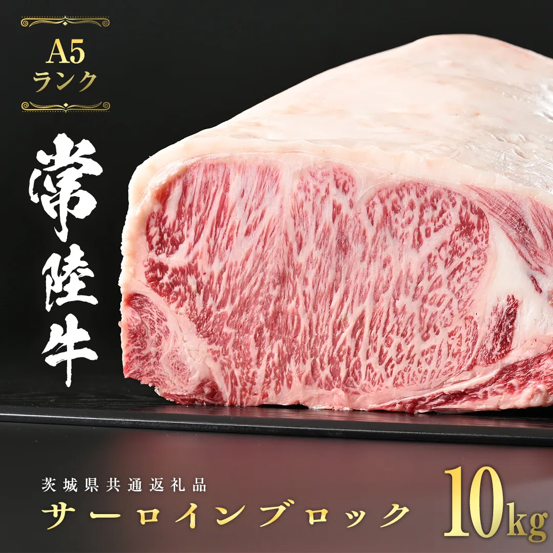 常陸牛 A5 等級 サーロイン ブロック 10kg ( 茨城県共通返礼品 )  ステーキ 黒毛和牛 国産黒毛和牛 和牛 国産 牛肉 牛 お肉 肉 ひたち牛 [CD048sa]