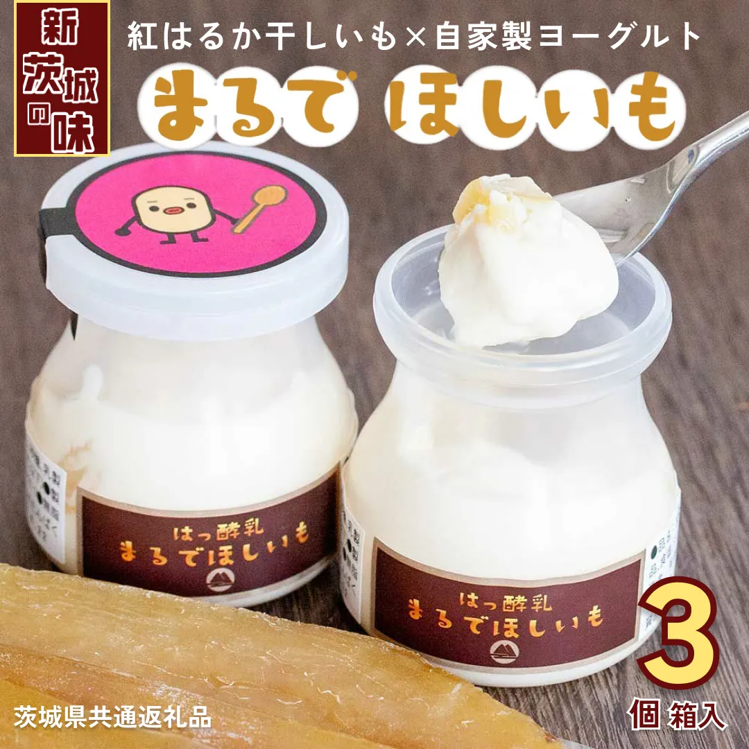 筑波ハム 『 まるで ほしいも 』 100g × 3個 ( ほしいもクン 特製 化粧箱 入り )( 茨城県共通返礼品 ) 自家製 ヨーグルト 紅はるか べにはるか 干し芋 干しいも デザート おやつ スイーツ [EN041sa]