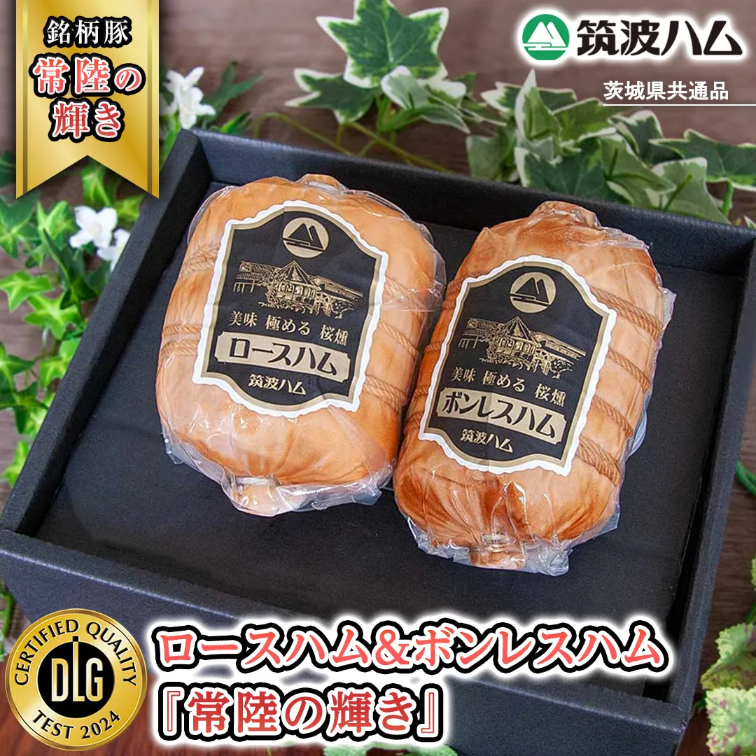 筑波ハム ロースハム 500g ボンレスハム 400g 『常陸の輝き』 茨城県産 ブランド豚 銘柄豚 ( 茨城県共通返礼品 ) ハム 豚 豚肉 肉 お肉 [EN029sa]