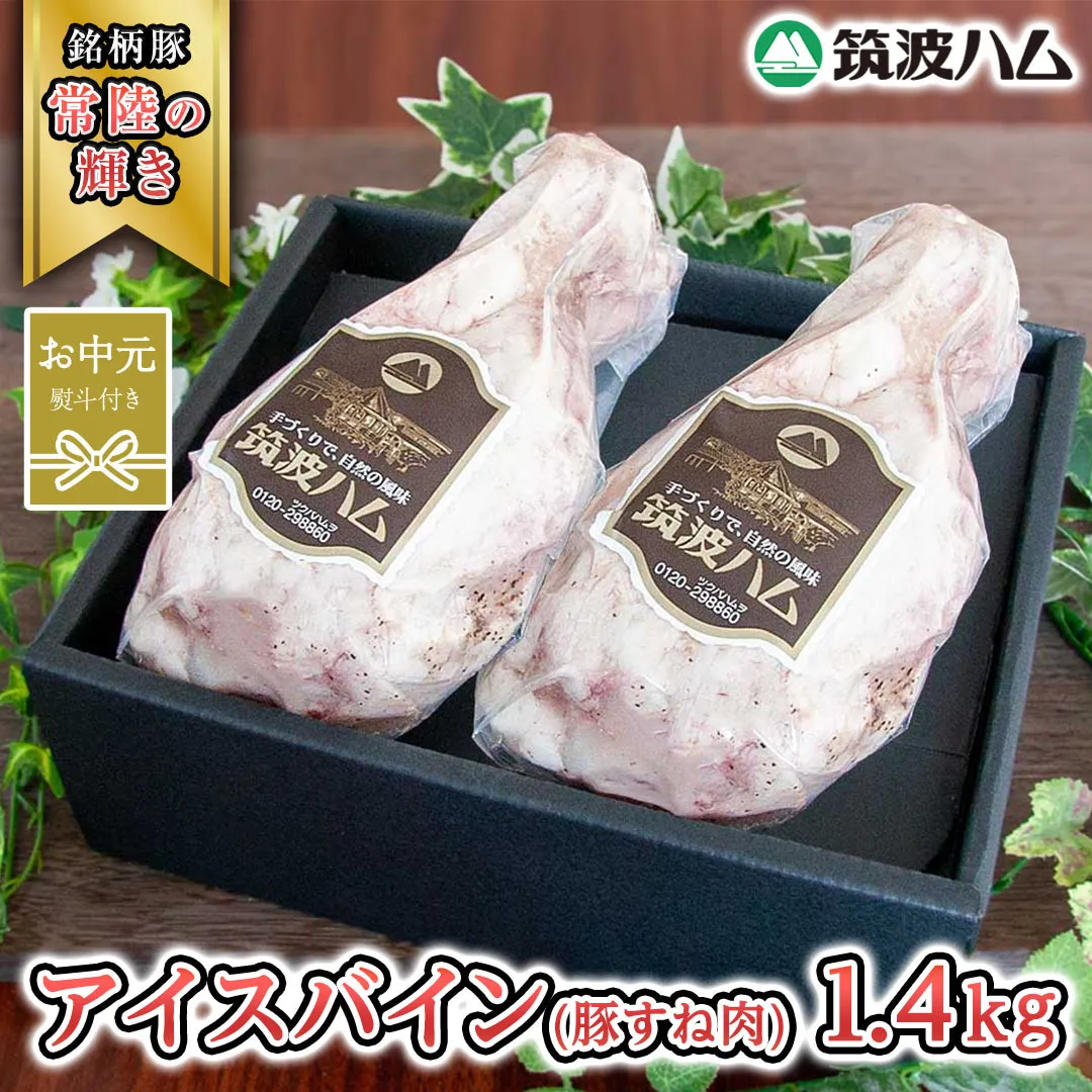 【お中元熨斗付き】 筑波ハム アイスバイン 合計 1400g ( 700ｇ × 2個 ) 豚すね肉 『常陸の輝き』 茨城県産 ブランド豚 銘柄豚 ( 茨城県共通返礼品 ) 豚 肉 お肉 ドイツ料理 温めるだけ 湯せん [EN019sa]