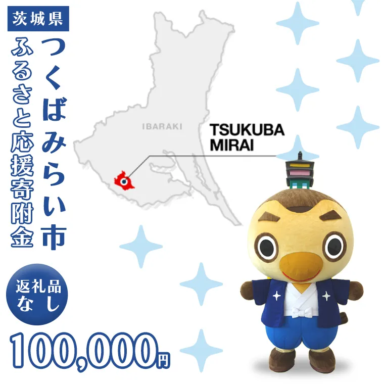 【 返礼品なし 】 茨城県 つくばみらい市 ふるさと応援寄附金 （ 100,000円 )	 [BH20-NT	]