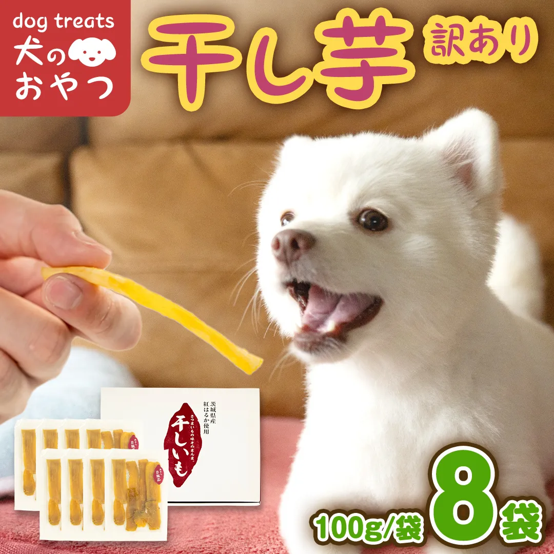 犬のおやつ 国産 干し芋 無選別 訳あり 800g (100g × 8袋) 送料無料 保存料不使用 ドックフード 国産手作り さつまいも 人気 少量 個包装 栄養 効能 犬 わんちゃん 小分け マツコの知らない世界 [EA19-NT]