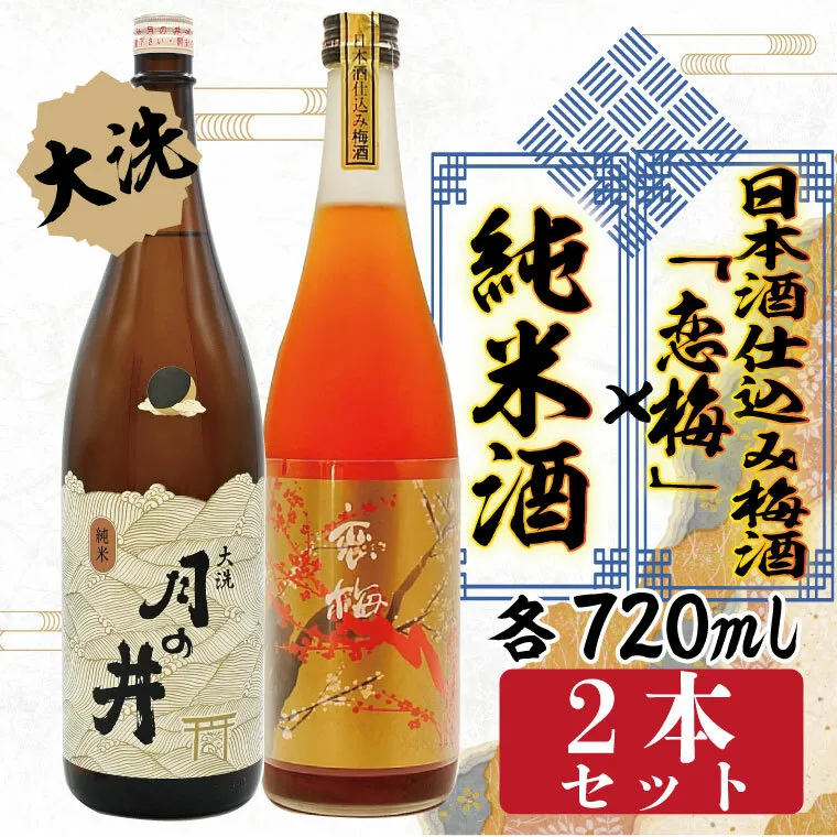 純米酒 日本酒 仕込み 梅酒 恋梅 720ml 2本 セット 月の井 大洗 地酒 国産梅 茨城