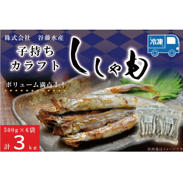 子持カラフトししゃも 3kg （ 500g × 6袋 ） 子持ち カラフトししゃも シシャモ 大洗 魚 魚介