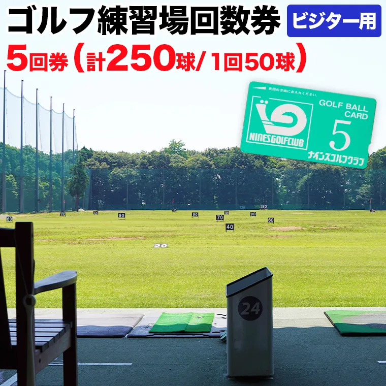 ゴルフ練習場回数券 5回券（250球） ビジター用 イベントやチケット ゴルフ場利用券 打ちっぱなし 回数券 アウトドア ビジター [CD004ya]