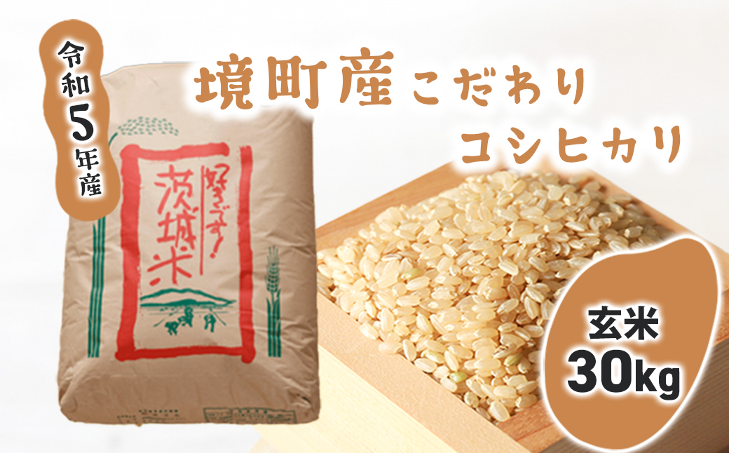 令和5年産】境町のこだわり玄米「コシヒカリ」30kg｜境町｜茨城県｜返