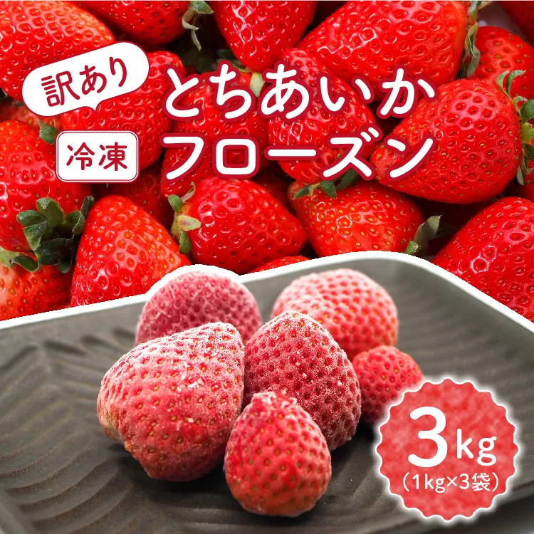 とちあいかフローズン 3kg（1kg×3袋）◇ 栃木 とちぎ いちご イチゴ 冷凍　※着日指定不可