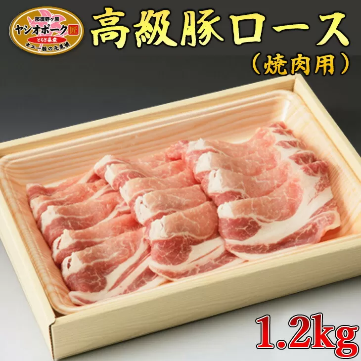 栃木県産枝肉熟成ヤシオポークロース焼肉用1.2kg入 肉 豚肉 豚ロース 焼肉 グルメ 栃木県 送料無料 ※着日指定不可