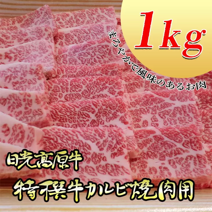 日光高原牛特撰牛カルビ焼肉用1kg入 肉 霜降り 焼肉 国産牛 グルメ 栃木県 送料無料※着日指定不可