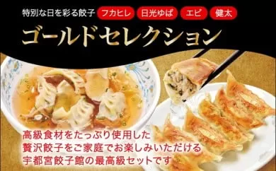 「宇都宮餃子館」ゴールドセレクション（餃子４種）　1280ｇギョーザ 冷凍餃子 冷凍食品 フカヒレ餃子 エビ餃子 ゆば餃子 グルメ 食品 惣菜 中華惣菜 点心 中華 送料無料