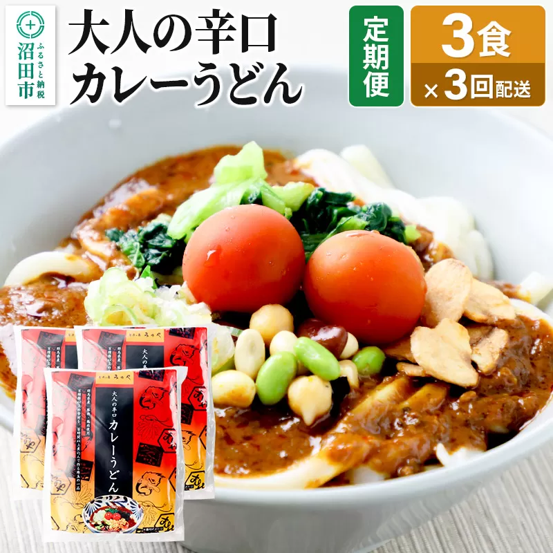 《定期便3回》みのや 大人の辛口カレーうどん 3食セット