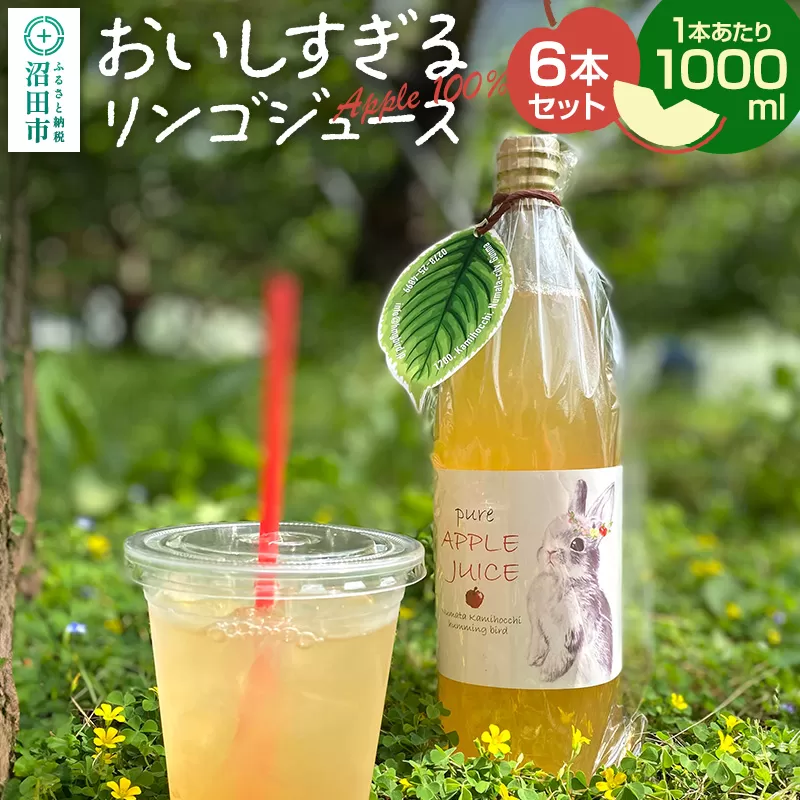 おいしすぎるリンゴジュース 1000ml×6本 ハミングバード