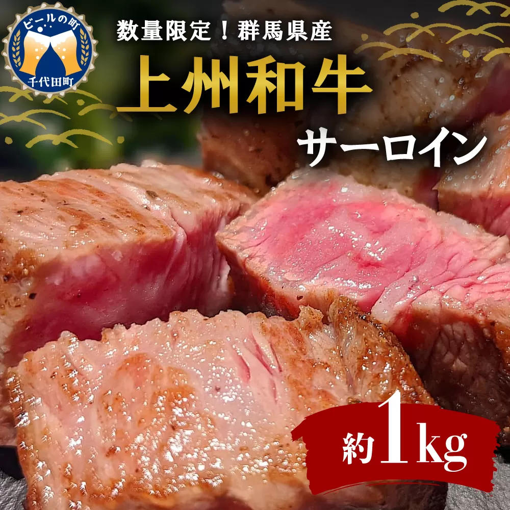 牛肉 サーロイン 【上州和牛】 ブランド 牛 1kg (250g×4枚) 群馬 県 千代田町