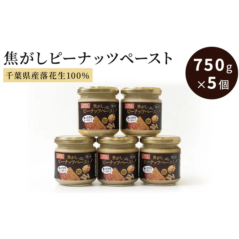 ピーナッツクリーム 焦がしピーナッツペースト 5個 750g　【 ジャム ピーナッツペースト ピーナッツバター 落花生 加工品 】