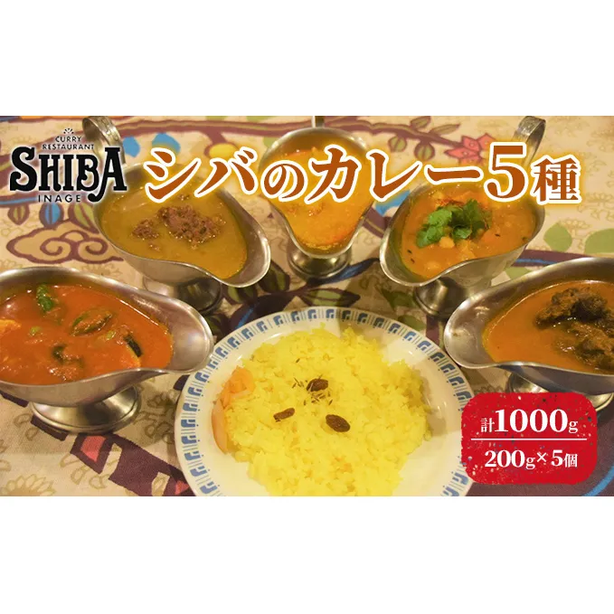 シバのカレー5種　計5個【 惣菜 レトルト カレー 中辛 激辛 甘口】