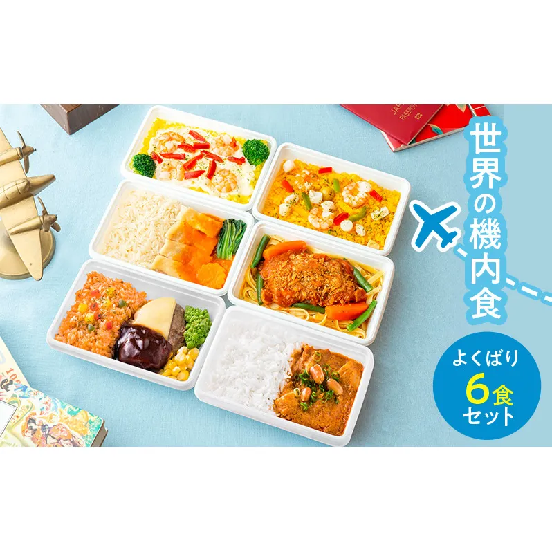 機内食 世界の機内食～よくばり6食セット～ 飛行機 食事 国際線 セット メインディッシュ フレンチ ドリア パエリア スペイン料理 チキンライス ハンバーグ タイ料理 カレー 成田市 千葉県