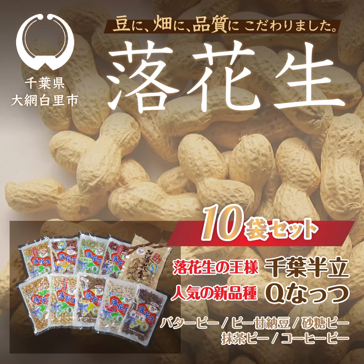 千葉県 大網白里市産 落花生10袋セット I001