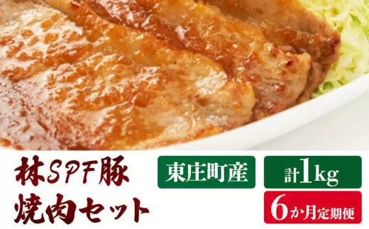 【6ヶ月定期便】林SPF豚　焼き肉セット（シート巻き）計1kg×6回　国産 国産豚 豚肉 焼肉 やきにく バーベキュー BBQ SPF 大人気 ホームパーティー 食べ放題 おうち焼肉 ホットプレート 炭火焼肉 定期便 便利