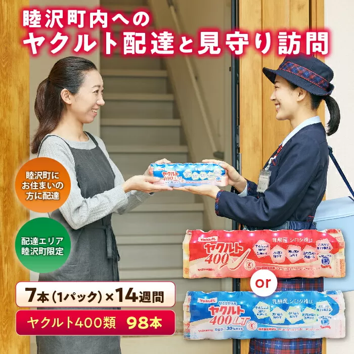 睦沢町内へのヤクルト配達と見守り訪問（14週間／ヤクルト400類　98本） F21G-120