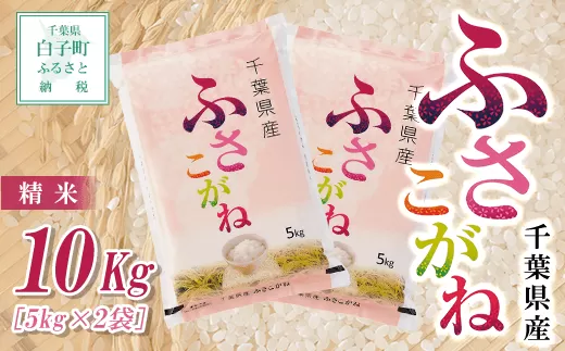 8/26より発送【令和6年産新米】 千葉県産ふさこがね＜精米＞10kg(5kg×2袋) SHB008