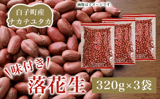 【先行予約10月下旬発送】白子町産ナカテユタカ 味付き落花生 320g×3袋（D） SHJ004