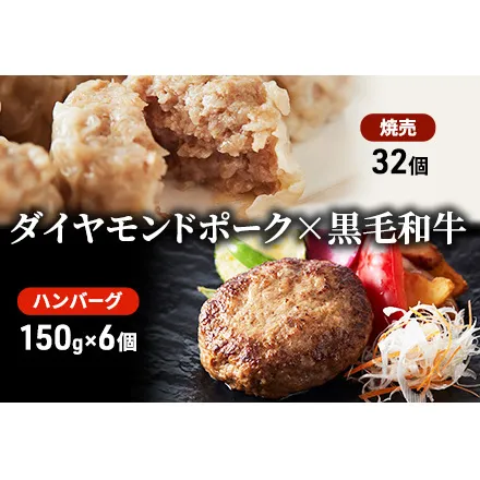 至福のハンバーグ 6個（150g×6個）と ダイヤモンドポークの弥勒寺焼売 32個