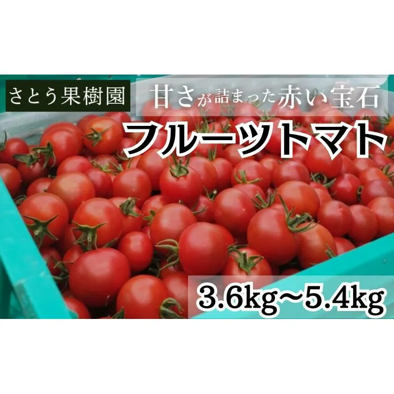 トマト フルーツトマト  3.6kg～5.4kg 3箱 フルティカ 藤沢市 野菜 とまと ミニトマト ハウス栽培