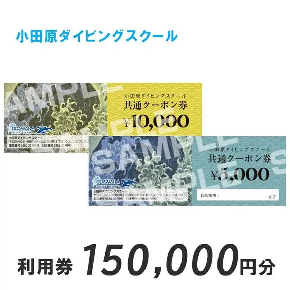 小田原ダイビングスクール共通クーポン券 150,000円分