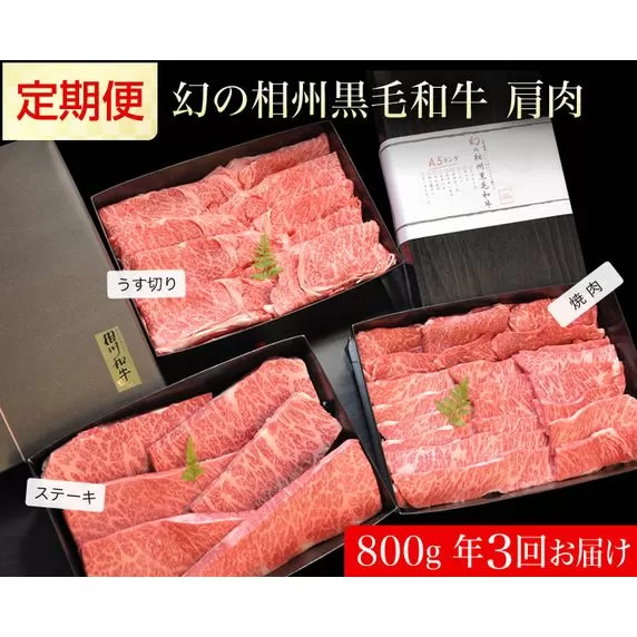 わがまま定期便　 幻の相州黒毛和牛肩肉 800g 年に3回お届け！