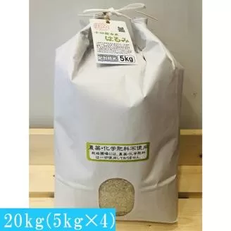 志村屋米穀店 令和6年産新米小田原市産 農薬・化学肥料不使用はるみ 新米 20kg（5kgｘ4）＜出荷時期：10月中旬より順次出荷開始＞【おこめ 米 コメ こめ はるみ 特A 贈答用 ご家庭で 贈り物 クラフト袋入り 神奈川県 小田原市 】