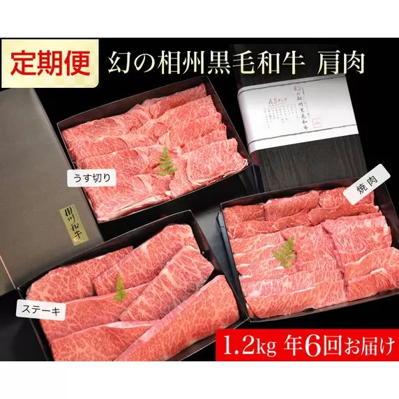 わがまま定期便　 幻の相州黒毛和牛肩肉 1.2kg 年に6回お届け！