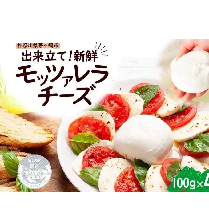 出来立て新鮮 モッツァレラチーズ100g  ×  4個セット 茅ケ崎産 加工食品 乳製品 チーズ 出来立て 神奈川県産 モッツァレラ 手作り Osteria e Bottega S 神奈川県 湘南 茅ケ崎 フレッシュチーズ  おつまみ ピザ