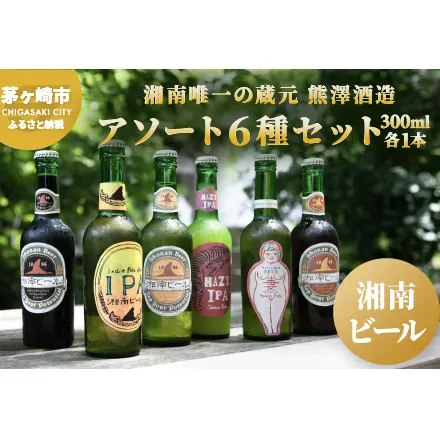 【湘南唯一の蔵元】熊澤酒造の湘南ビール アソート6種セット（300ml×各1本） お酒 地ビール 醸造 厳選 原料 伏流水 井戸 無濾過 非加熱処理 ビール酵母 金賞 飲み比べ 