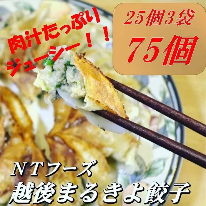 【越後まるきよ餃子】25個入り×3袋セット