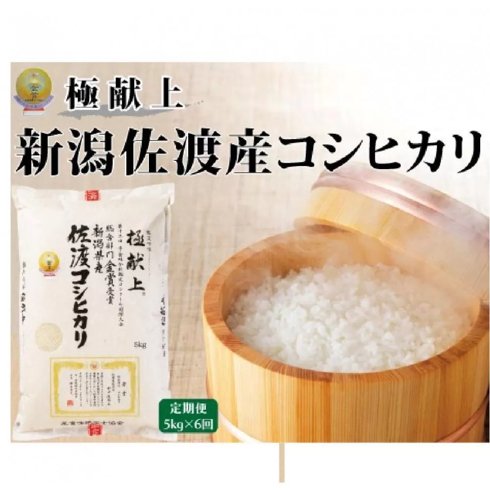 ５kg【毎月定期便 6ヵ月】《食味鑑定士厳選》新潟県佐渡産コシヒカリ