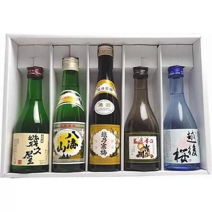 人気銘柄越乃寒梅・八海山入り！新潟有名地酒 飲み比べ 300ml 5本