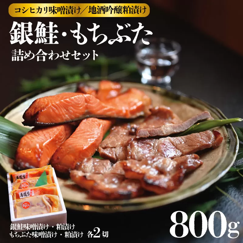 銀鮭 越後もちぶた 味噌漬・地酒吟醸粕漬セット 約840g 【 ギフト 豚 豚肉 もちぶた 味噌漬 粕漬 酒粕 吟醸 セット 贈答 J16_01 】