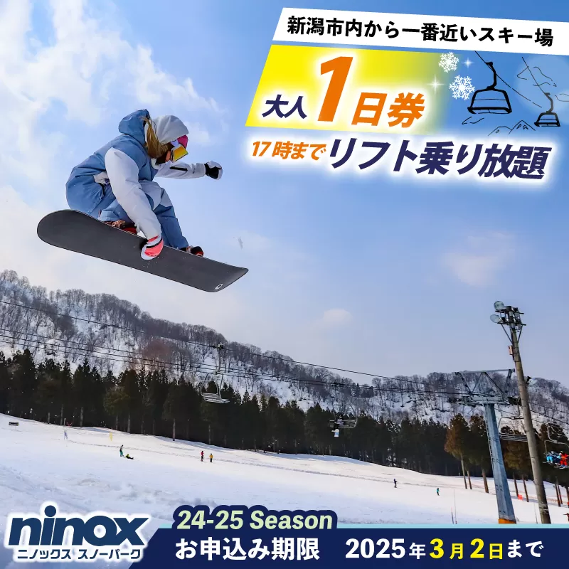 リフト券 1日券 スキー スノーボード 新潟 雪 スポーツ 新発田 観光 ニノックス ninox003