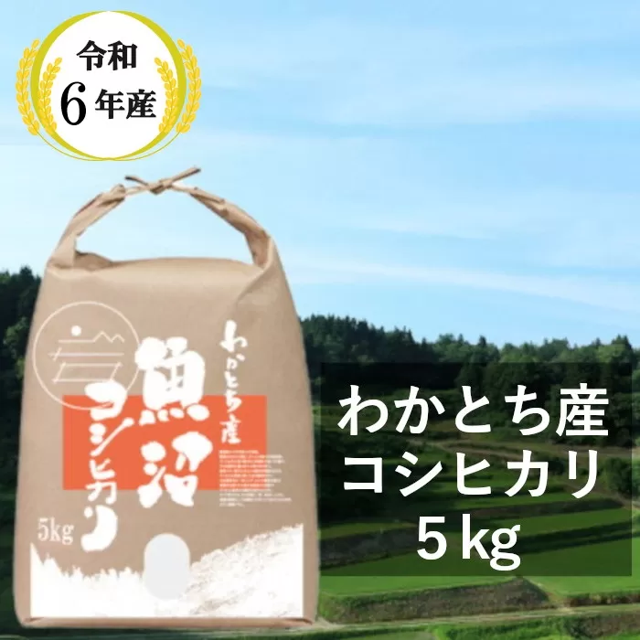 W10P150 【令和6年産】 わかとち産魚沼コシヒカリ特別栽培 棚田米 5kg