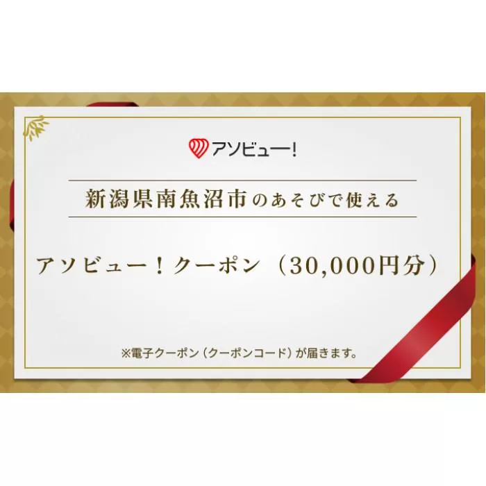 【南魚沼市】アソビュー！ふるさと納税クーポン（30,000円分）