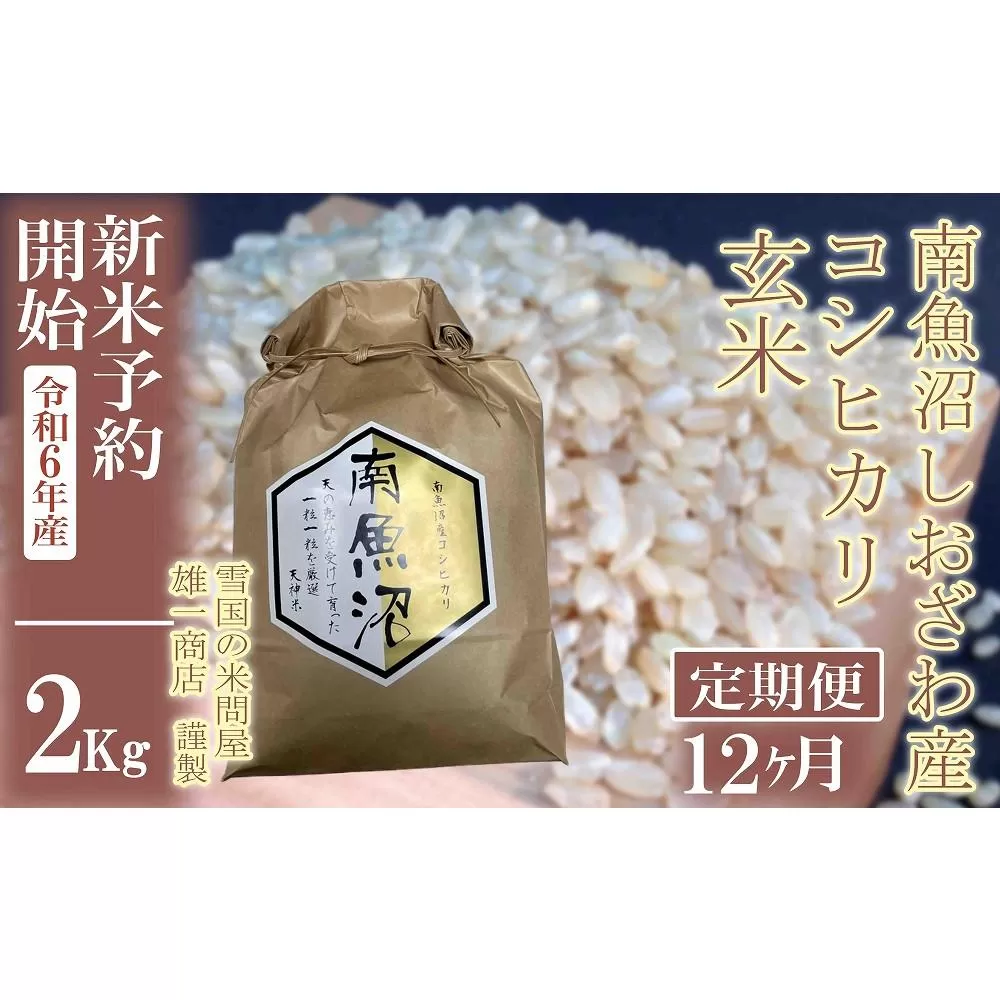 【新米予約・令和6年産】定期便12ヶ月：●玄米●2Kg 生産者限定 南魚沼しおざわ産コシヒカリ