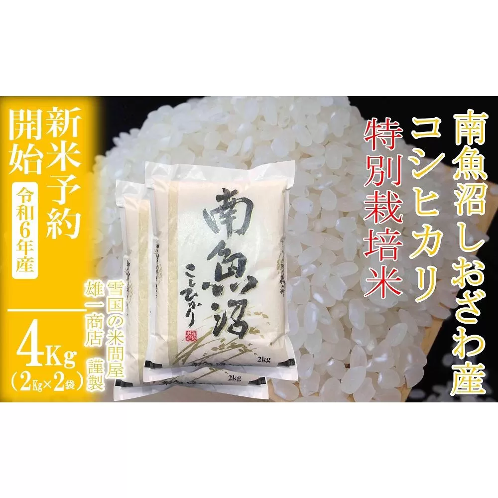 【新米予約・令和6年産】精米4Kg ※特別栽培※生産者限定 南魚沼しおざわ産コシヒカリ