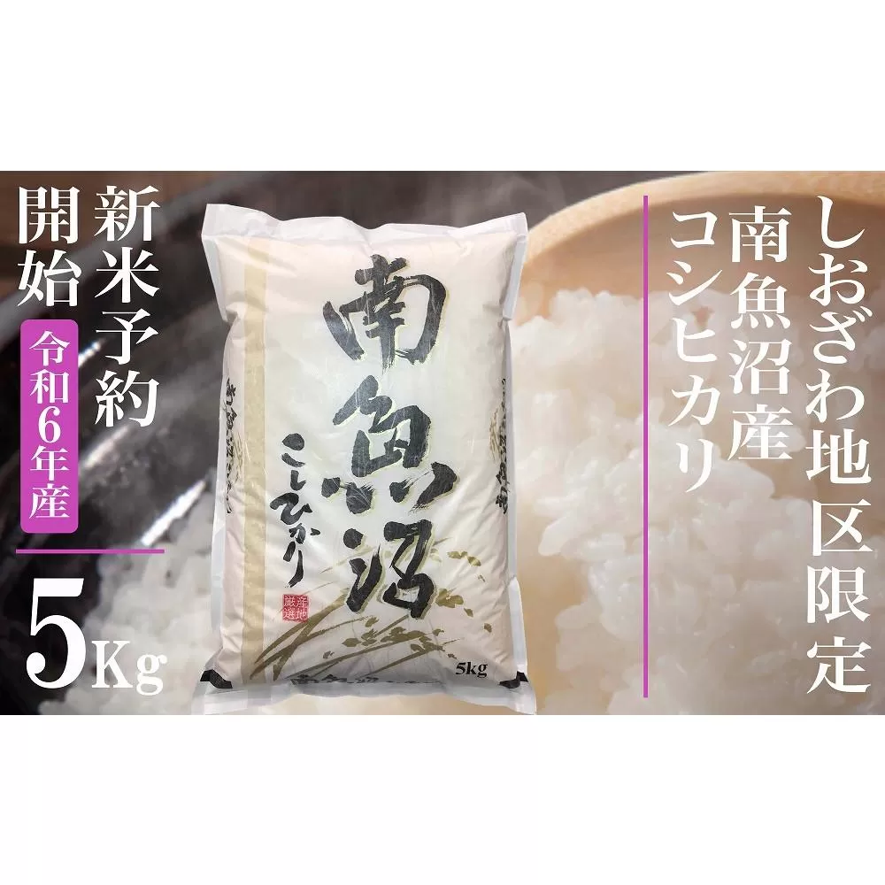 【新米予約・令和6年産】精米５Kg 生産地限定 南魚沼しおざわ産コシヒカリ